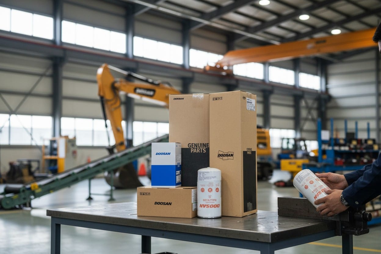 Mecánico inspeccionando refacciones originales Tracmex